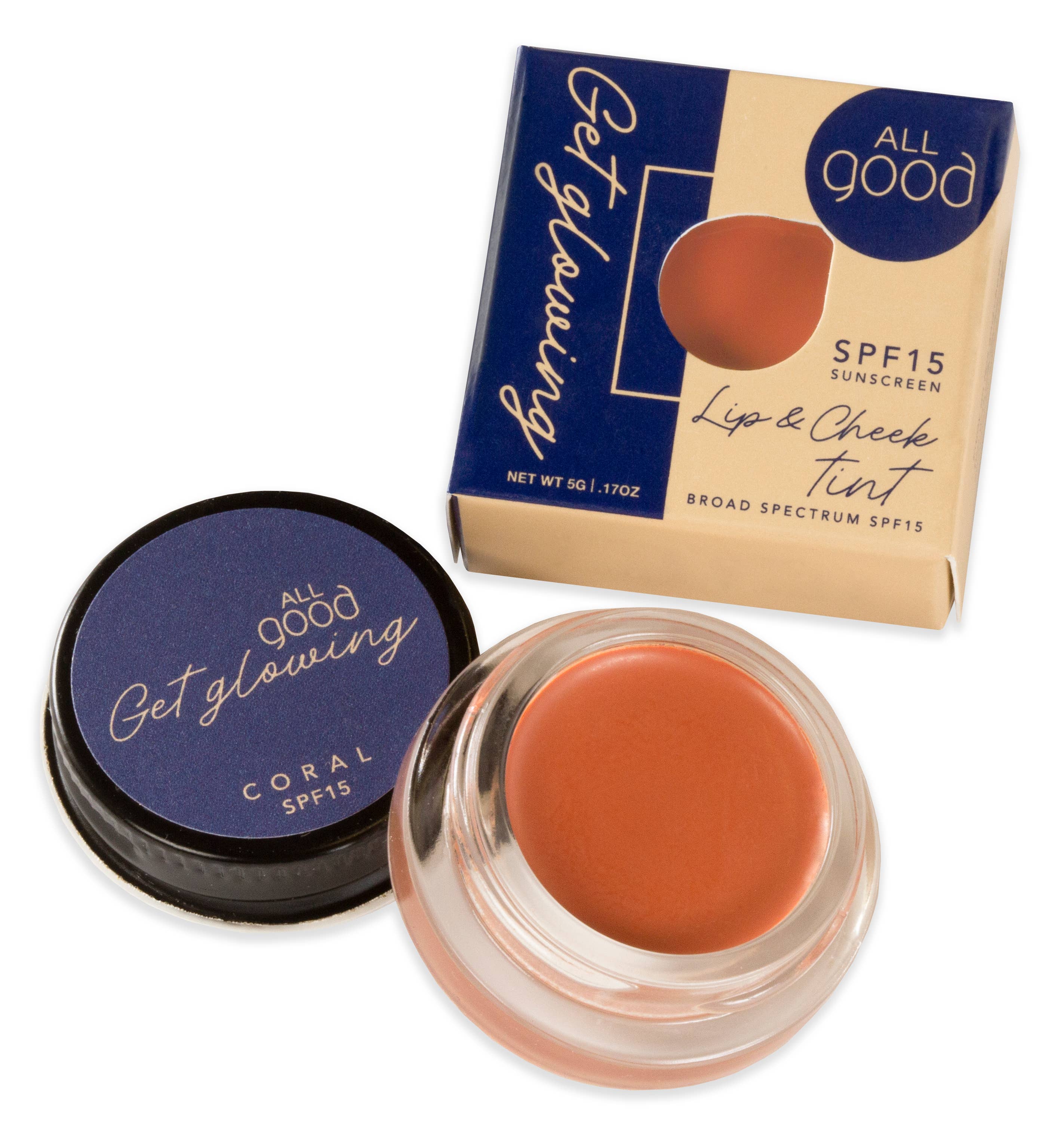 Get Glowing Lip & Cheek Tint | SPF 15 Coral