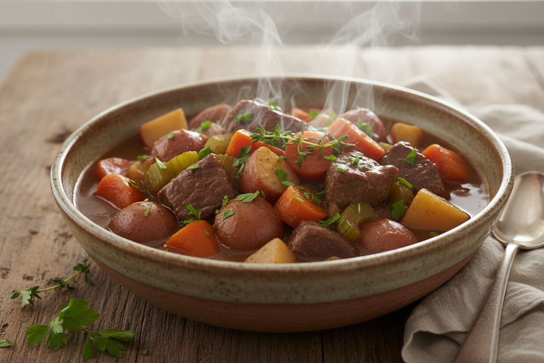 Fall Beef Stew with Ceylon Cinnamon, Cayenne & Sweet Potatoes