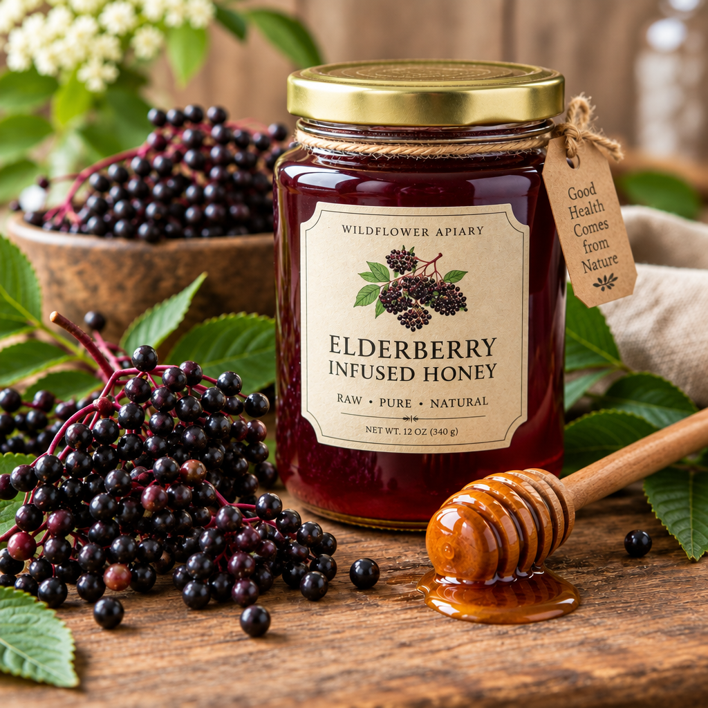 How to Make Elderberry Infused Honey