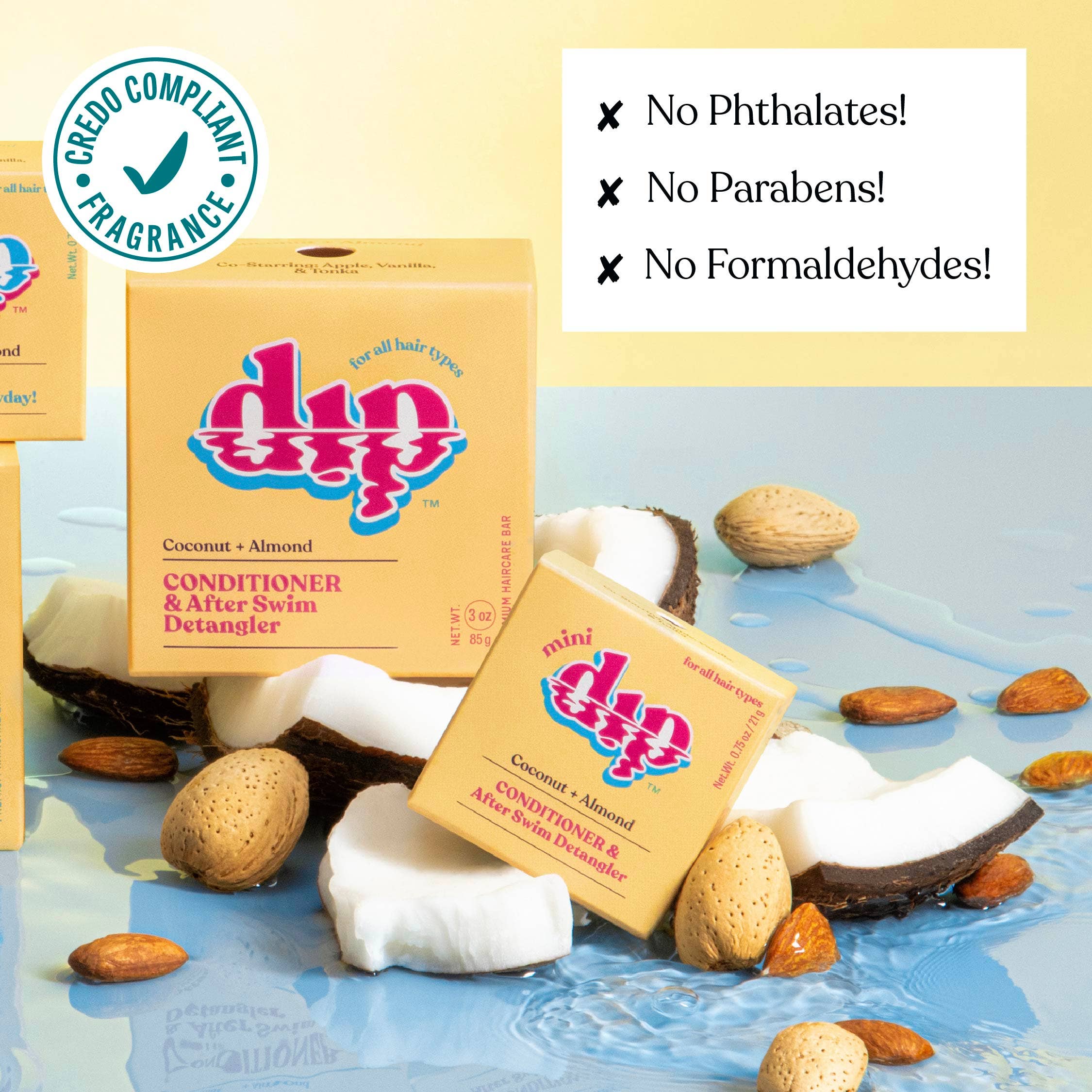 Dip Conditioner Bar & After Swim Detangler - Coconut & Almond: 3 oz