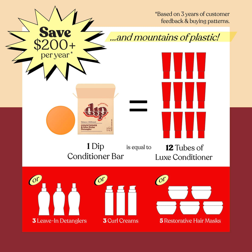 Dip Conditioner Bar & After Swim Detangler - Tobacco & Driftwood: 3 oz