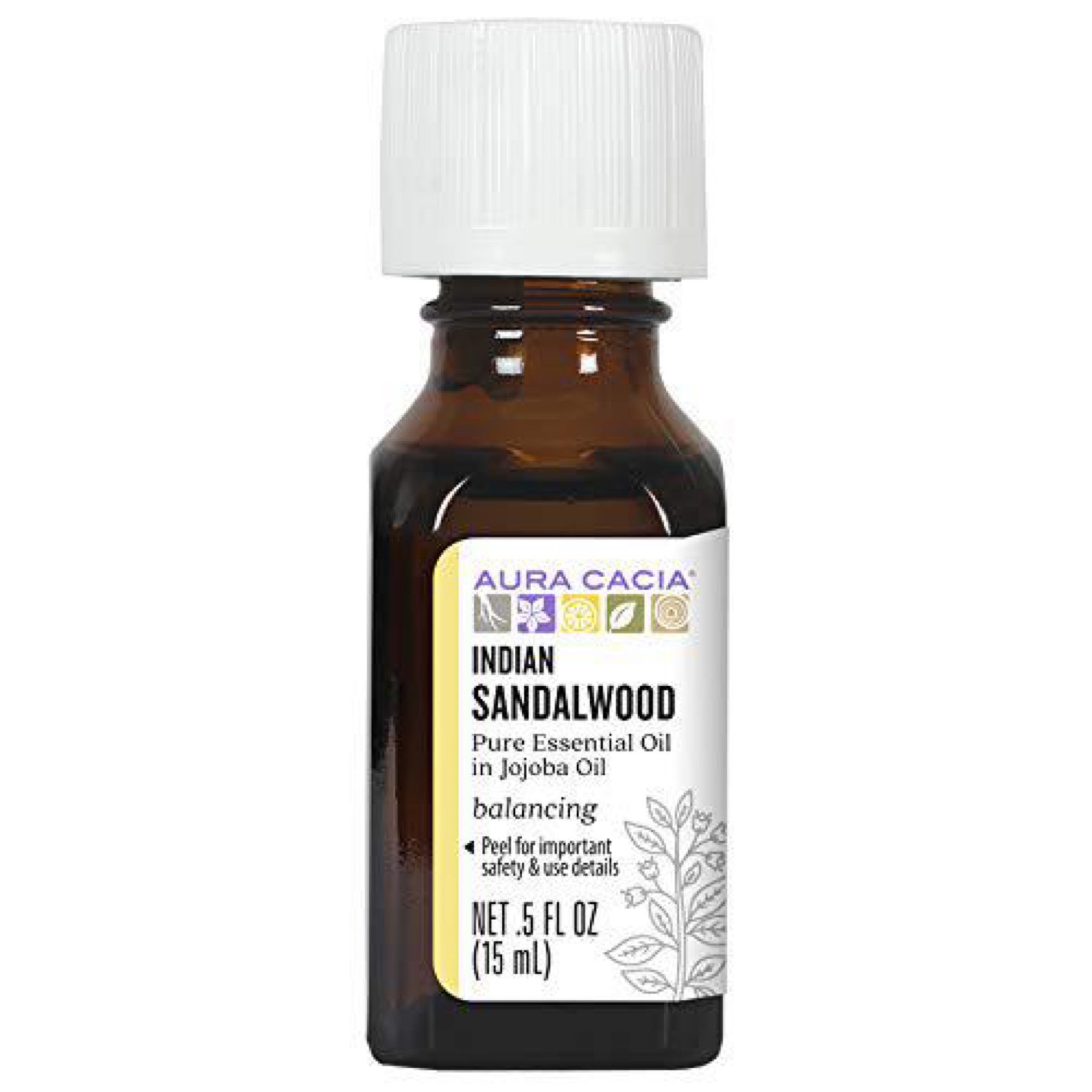 Indian Sandalwood Essential Oil in Jojoba Oil | GC/MS Tested for Purity | 15ml (0.5 fl. oz.)
