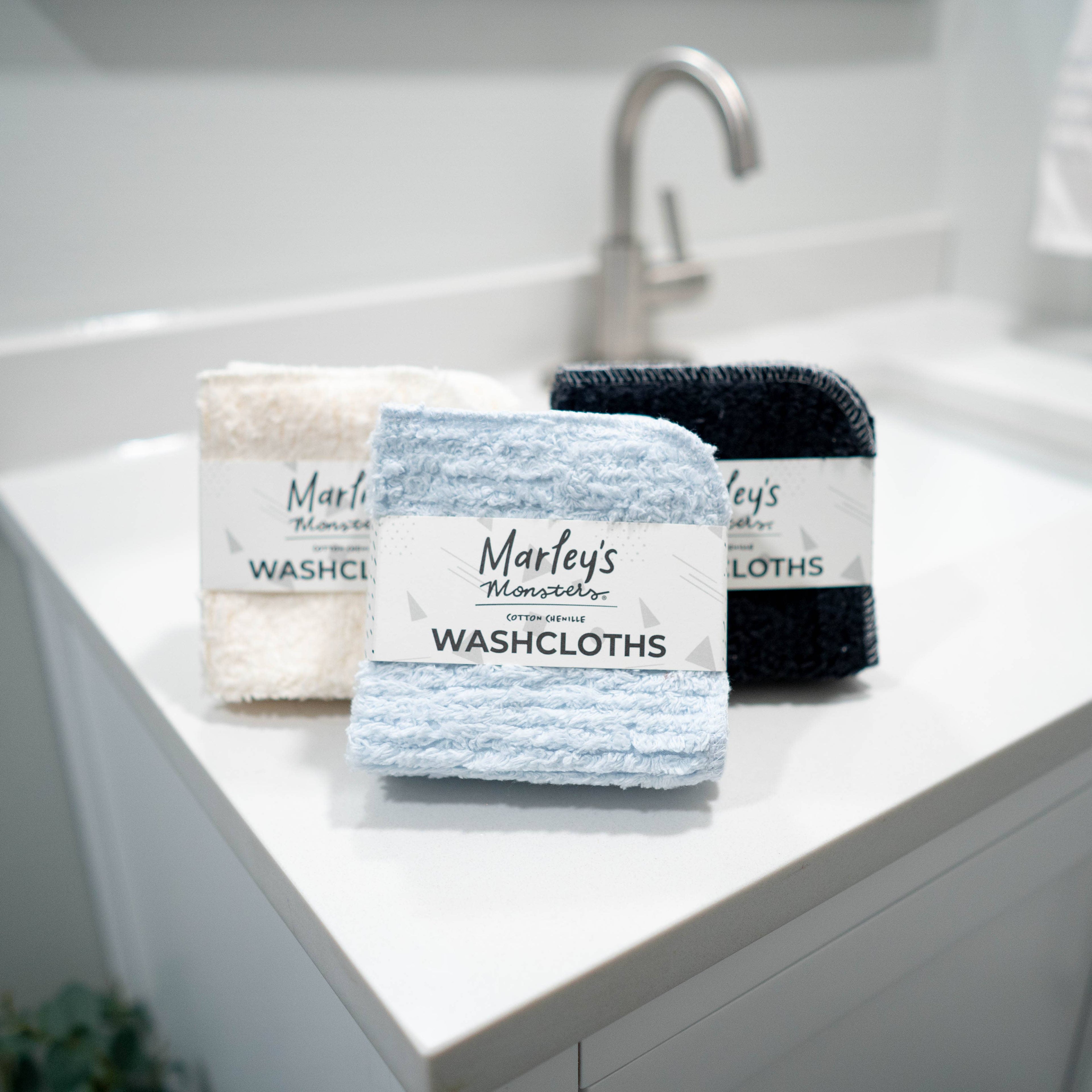 Washcloths: Cotton Chenille: Natural