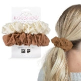 Kooshoo Scrunchies - Organic Cotton Scrunchie Set Made from Plants - Washable, Durable, No-Damage Accessories for All Hair Types - Fair Trade, Ethically Made, Vegan