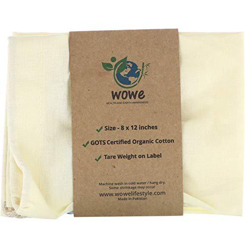 Certified Organic Cotton Muslin Bag, 1 Bag, 8 in x 12 in