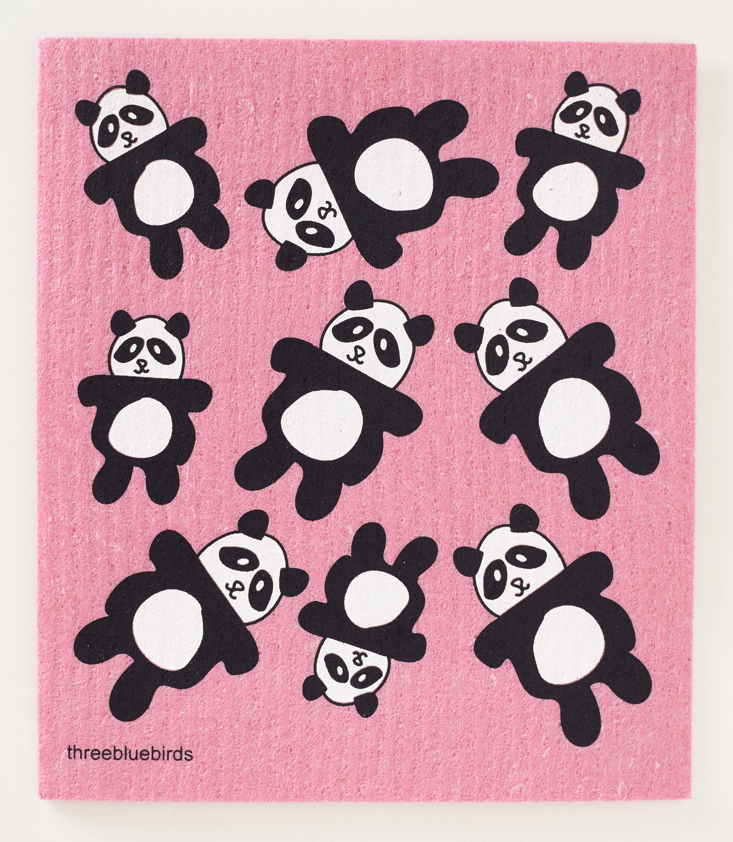 Pandas on Pink Swedish Dishcloth